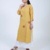 Barkat Ochre Hand Embroidered Kurta Buy Urmul Desert Crafts