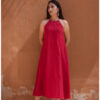 Mahjabeen Laal Ishq Cotton halter neck dress Buy Urmul Desert Crafts