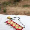 Mani hand embroidered mirror and shells neck choker Buy Urmul Desert Crafts